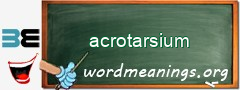 WordMeaning blackboard for acrotarsium
